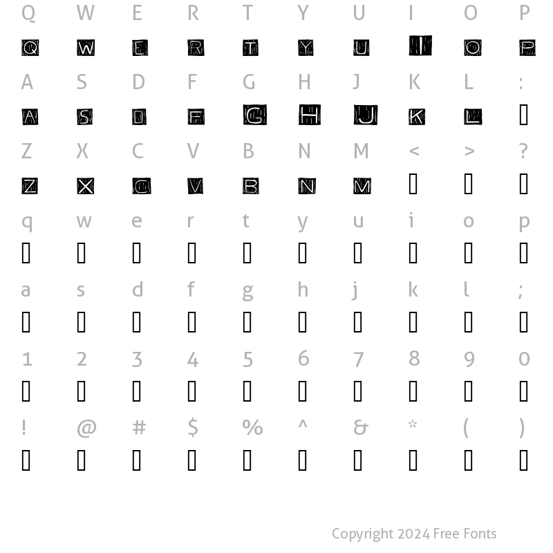 Character Map of FranzKafka Regular