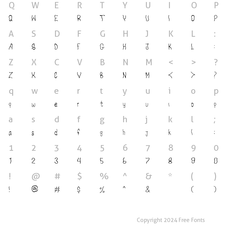 Character Map of Freak Out Lighter