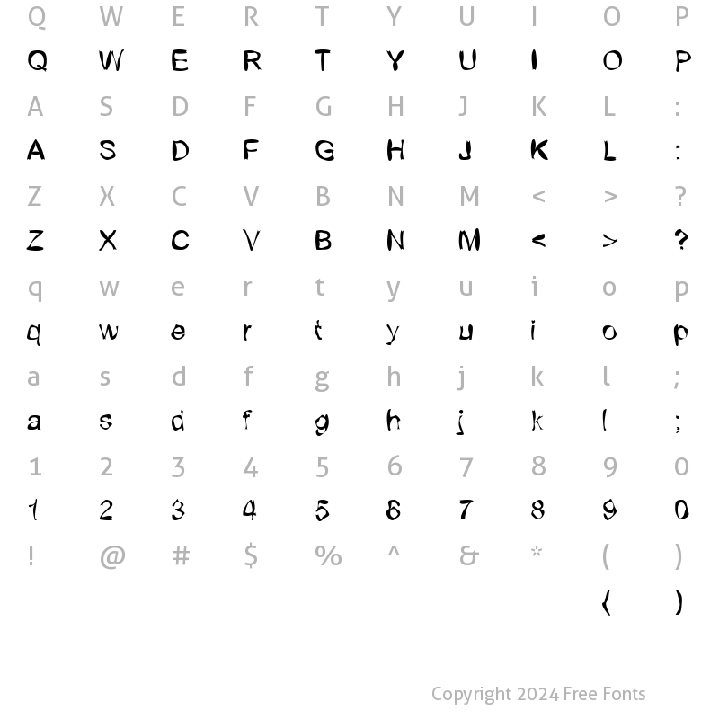 Character Map of FreakedArial Regular