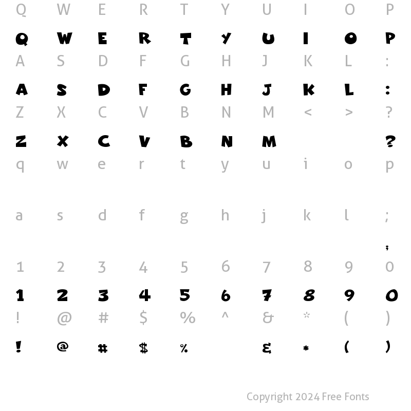 Character Map of Freakomix Regular