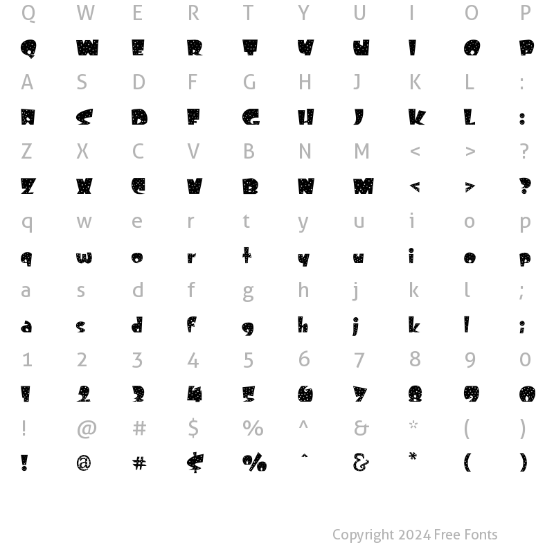 Character Map of Freckle Regular