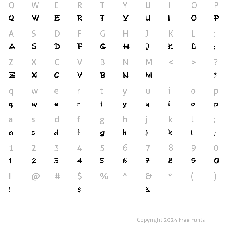 Character Map of Fred-Semiscript Regular