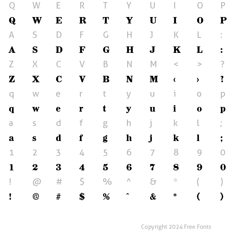 Character Map of FredBecker-ExtraBold Regular