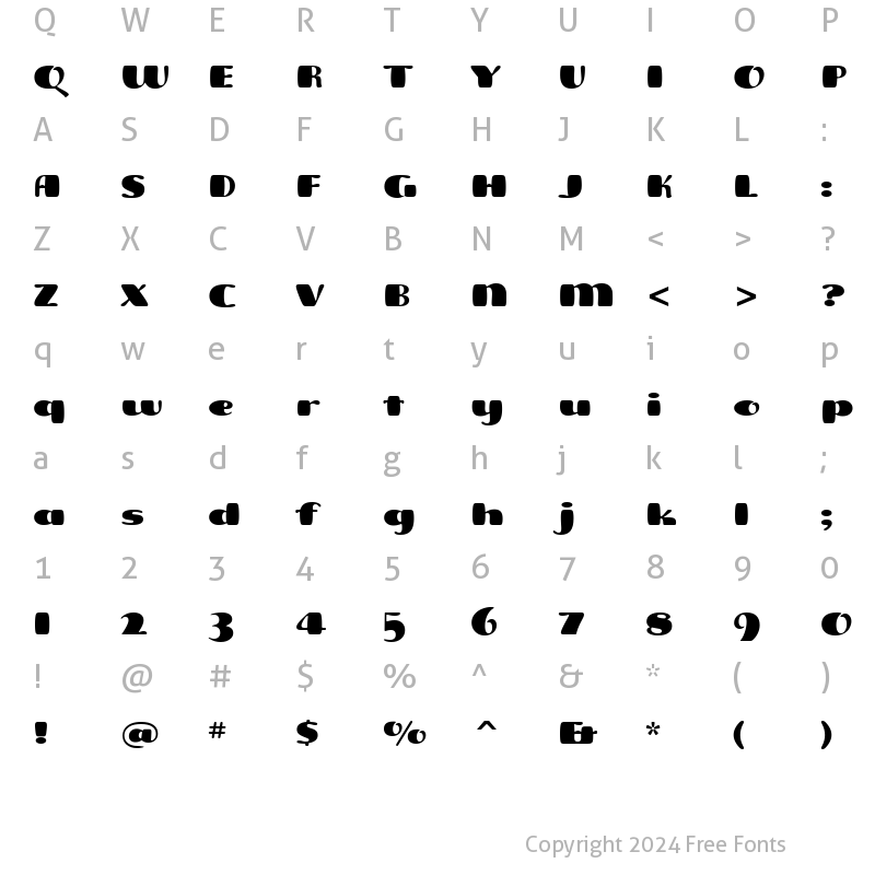 Character Map of FreddoITC TT Regular