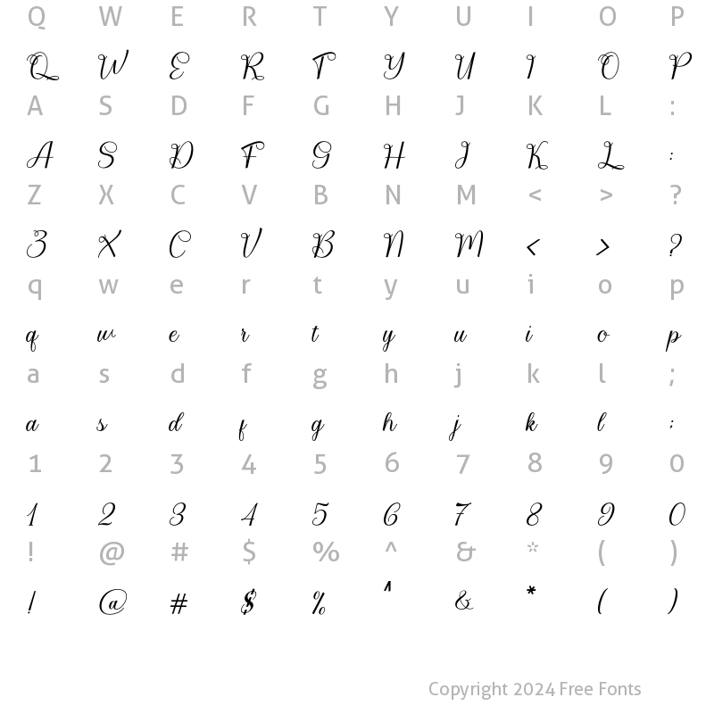 Character Map of Freddrick Regular