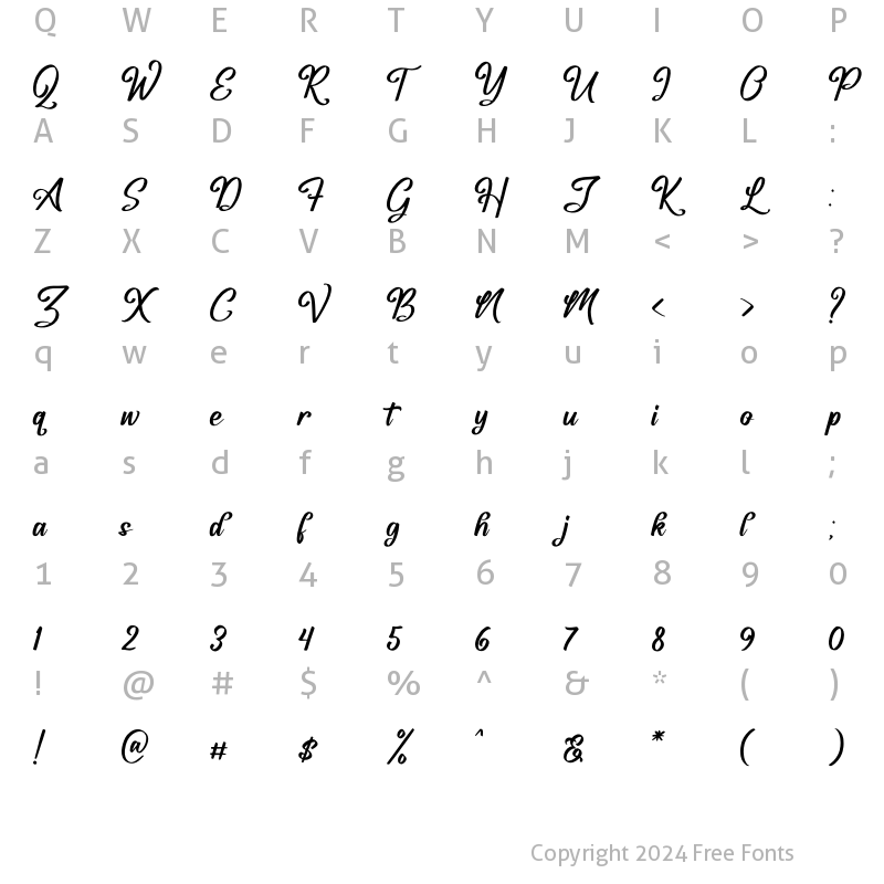 Character Map of Frederick Alexander Regular