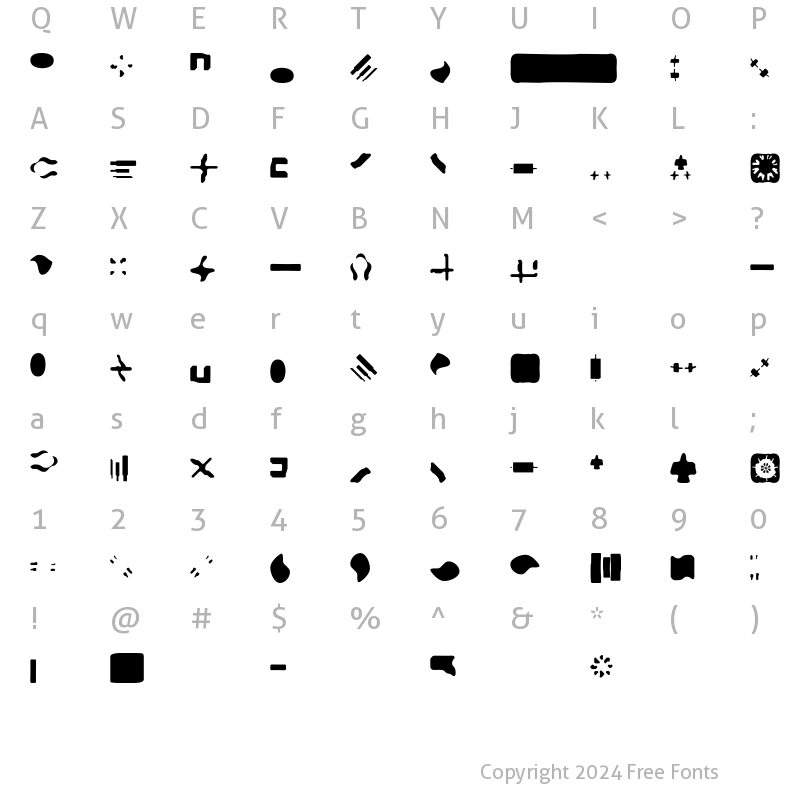 Character Map of Freeform One Regular