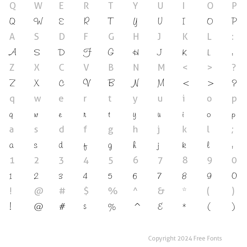 Character Map of Freehand591 BT Regular