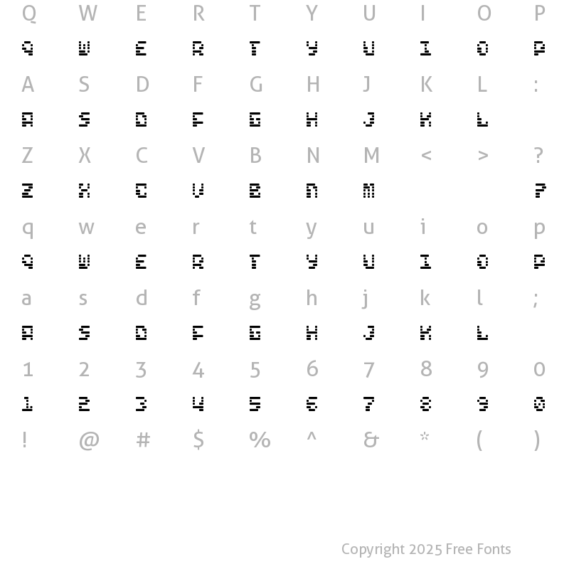 Character Map of Freelance Kamchatka Regular