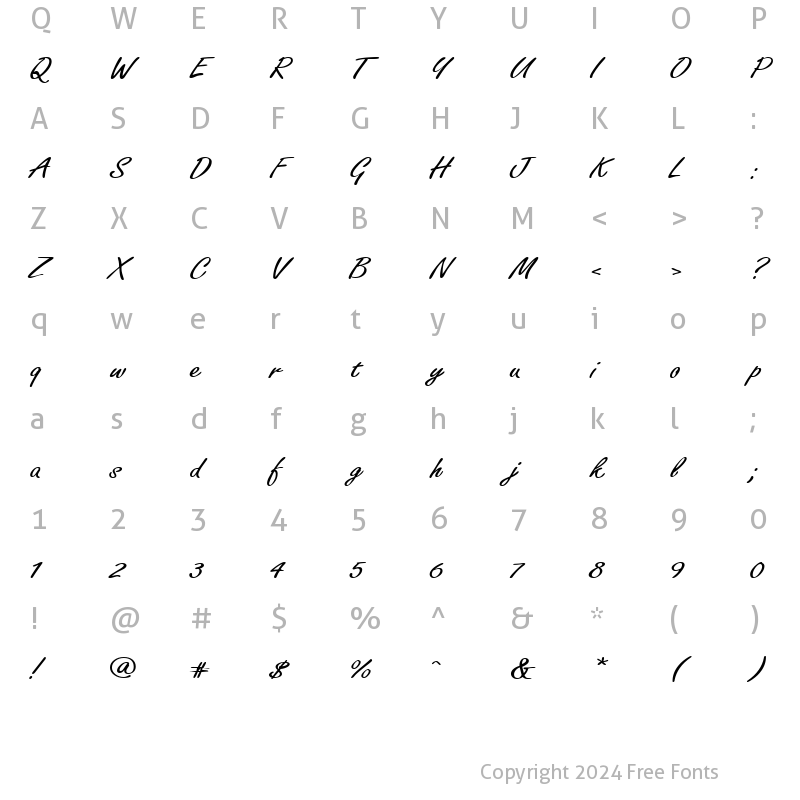 Character Map of FreelanceAllegro Regular