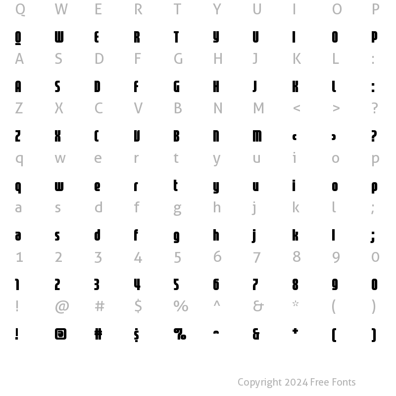 Character Map of FreemanW00-Black Regular