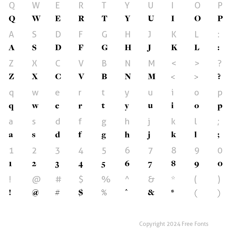 Character Map of FreightDispBlack Regular