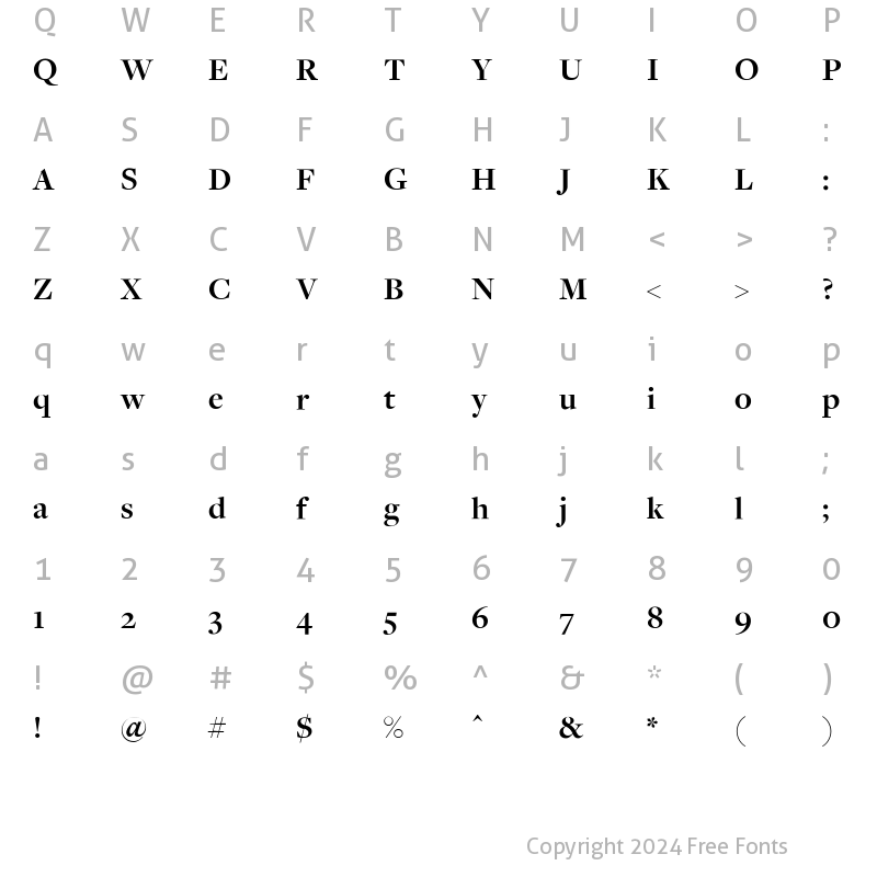 Character Map of FreightDispBold Regular