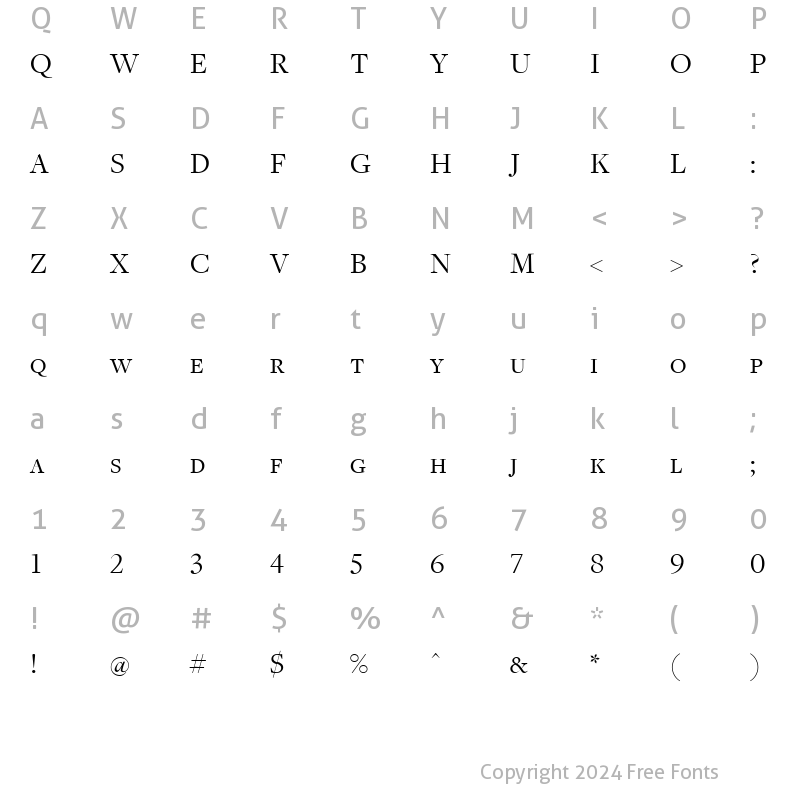 Character Map of FreightDispBookSC Regular