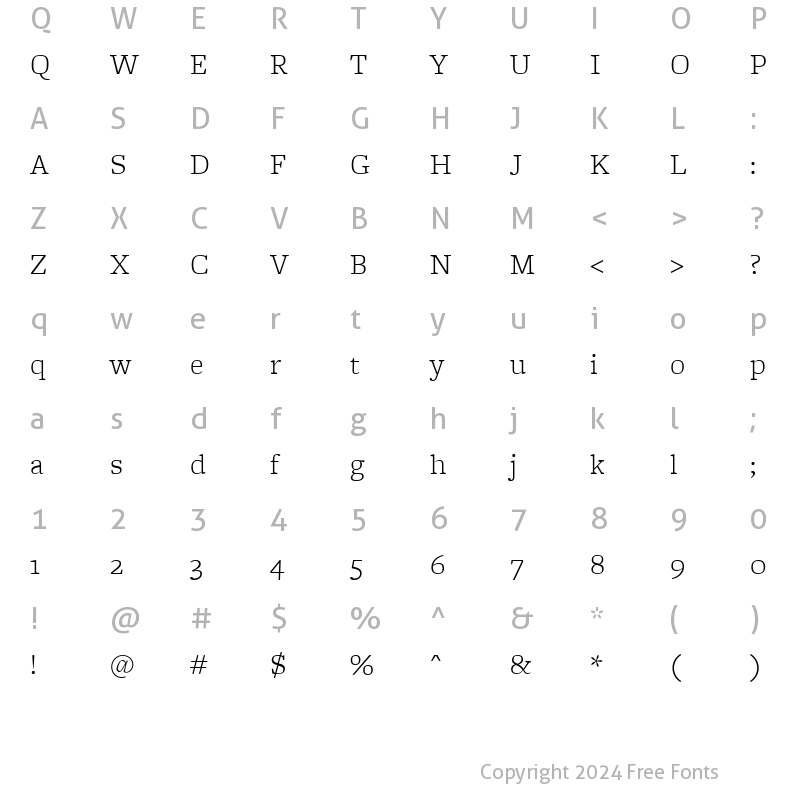 Character Map of FreightMicro Light Regular