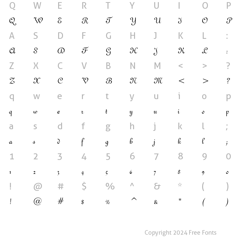 Character Map of French111 BT Regular