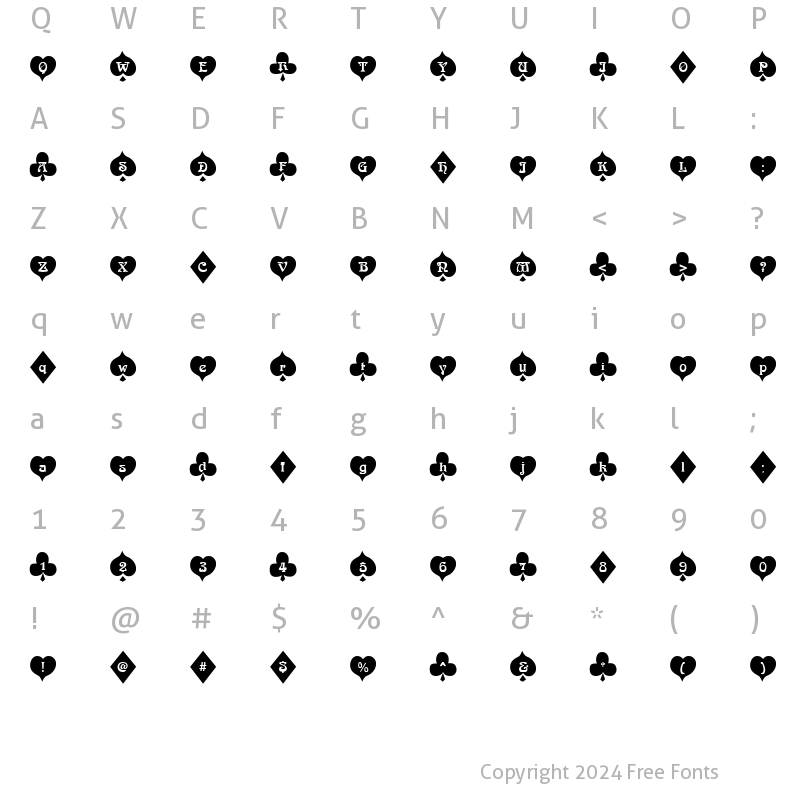 Character Map of FrenchDeckBlack Becker Normal