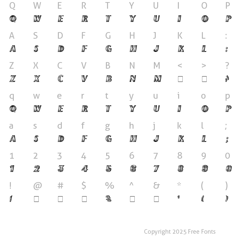 Character Map of FrenchFlash Normal