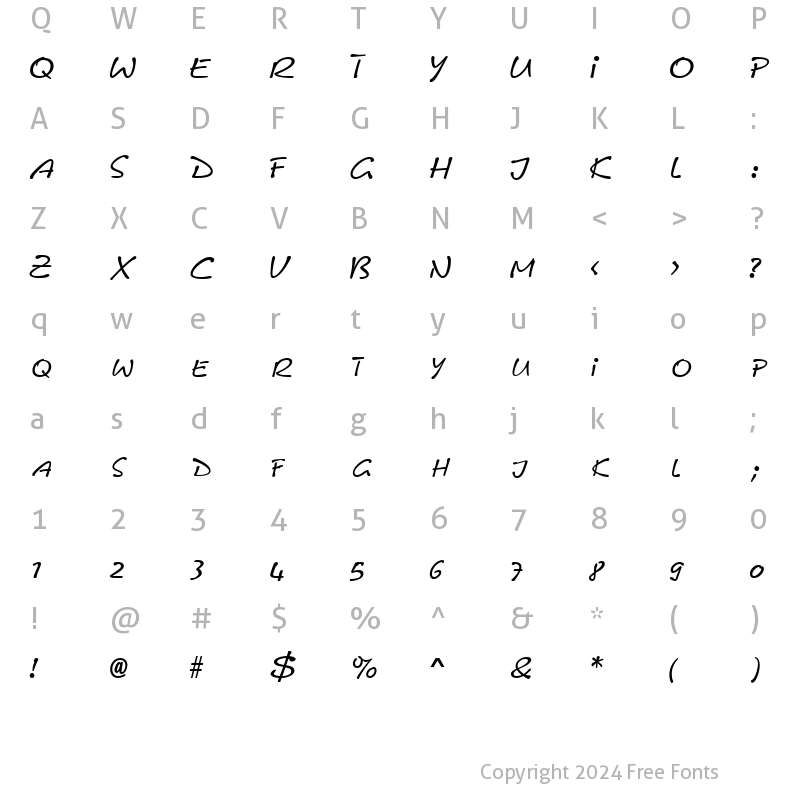 Character Map of FreneticSCapsSSK Italic