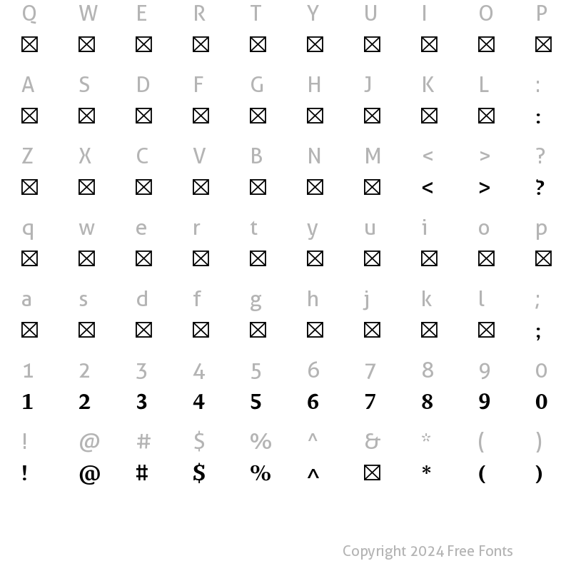 Character Map of FrescoArabic Bold