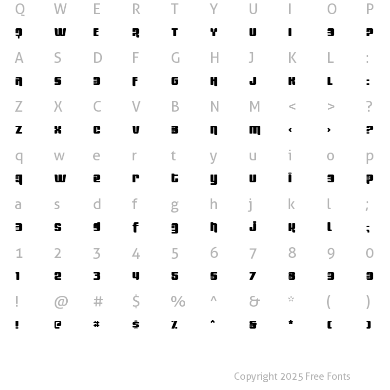 Character Map of Fresh Bionik SE Regular