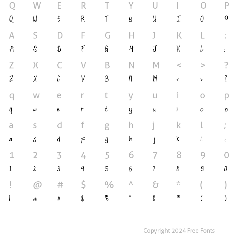 Character Map of Fresh Clinn Regular