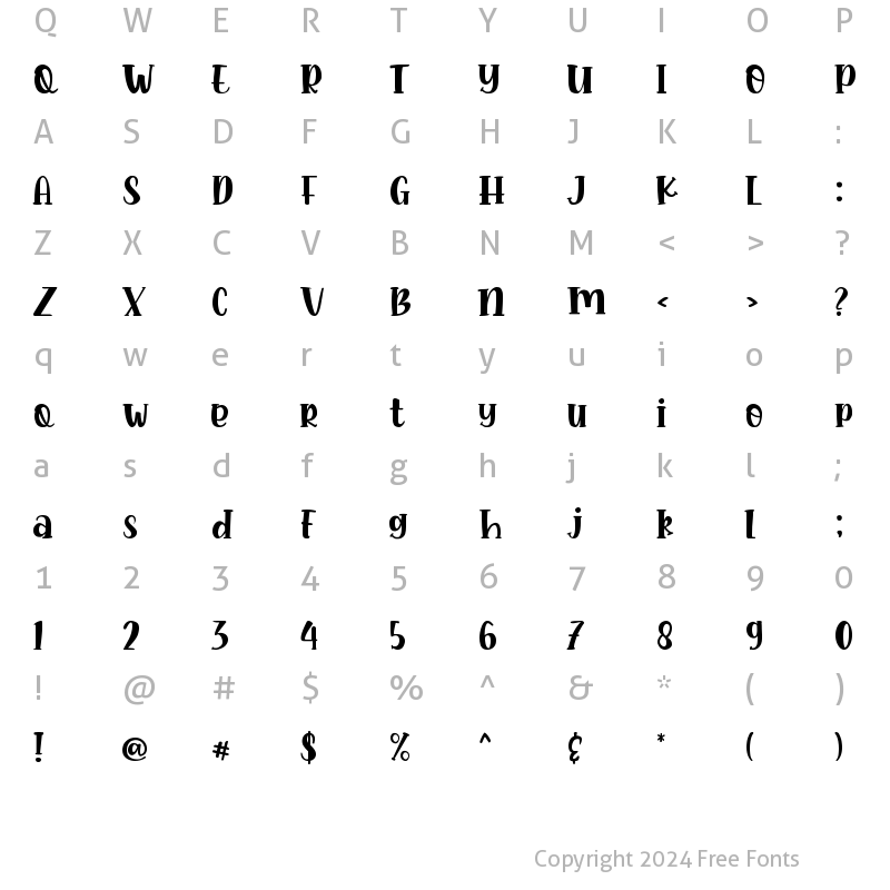 Character Map of Fresh Pineapple Regular