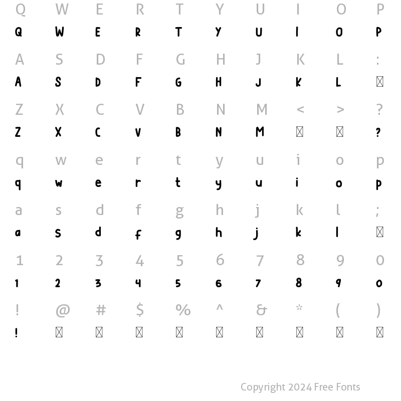 Character Map of Fresh Watermelon Regular