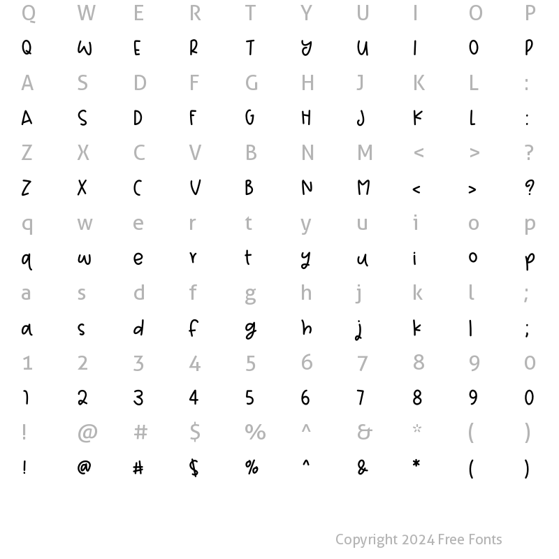 Character Map of FreshAmbretta Medium