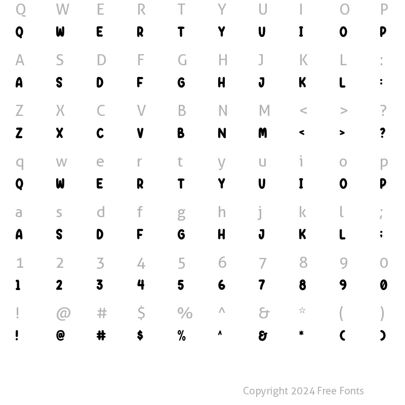 Character Map of Freshty Blood One Regular