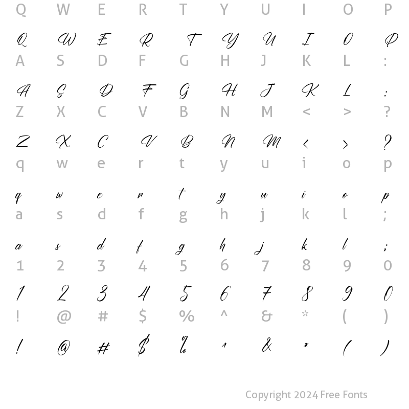 Character Map of Freshway Regular