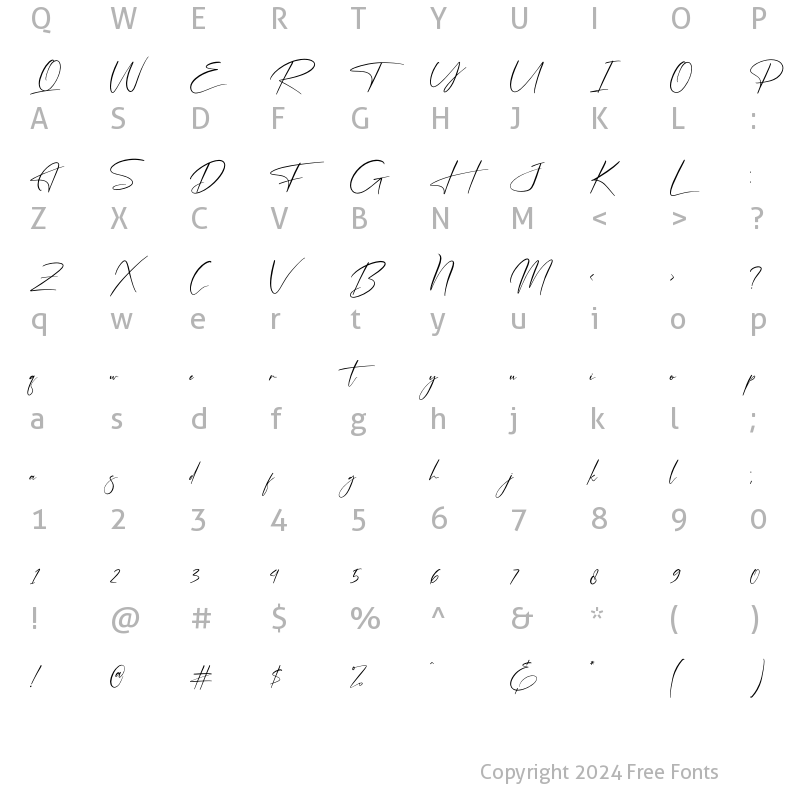 Character Map of Freyatina Pelgona Regular