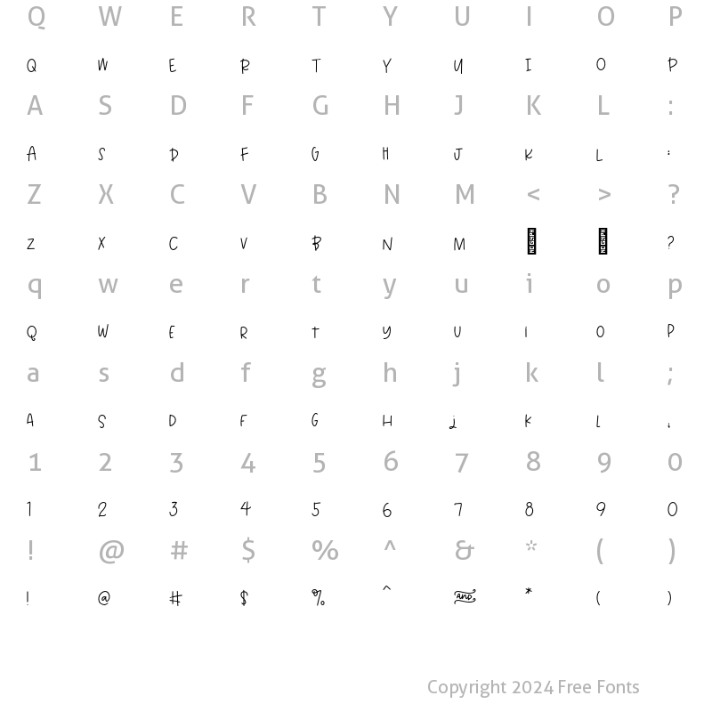 Character Map of Frick and Frack Sans Regular