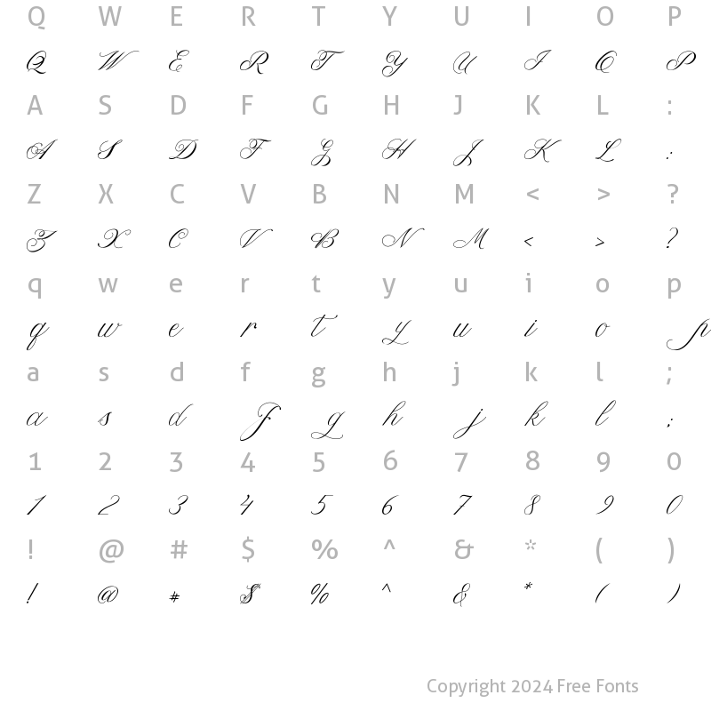 Character Map of Fridey Regular