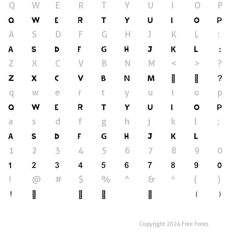 Character Map of Fried Day Inner Regular