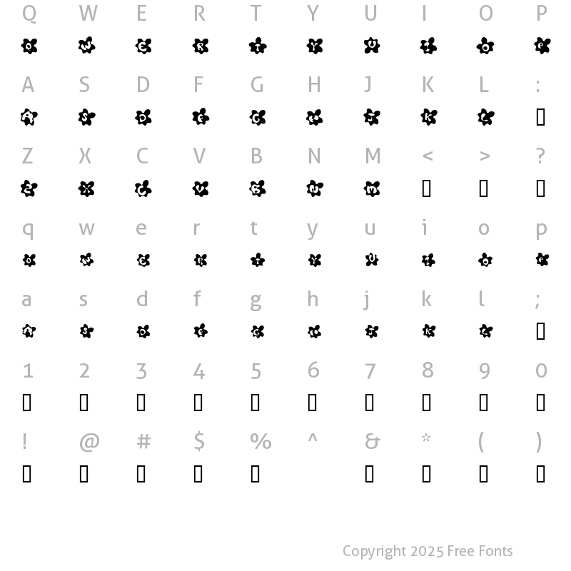 Character Map of Fried Eggs Smallcaps