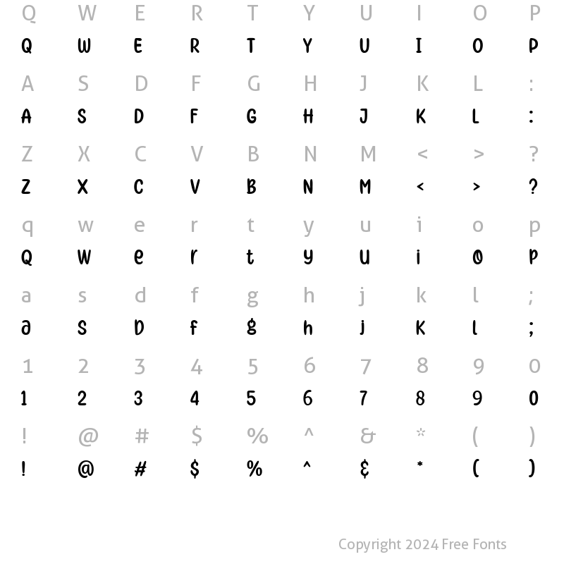 Character Map of Friendly Smiley Regular