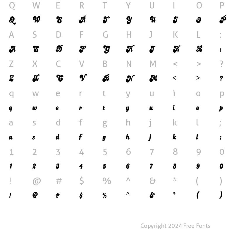 Character Map of Friends-Condensed Normal