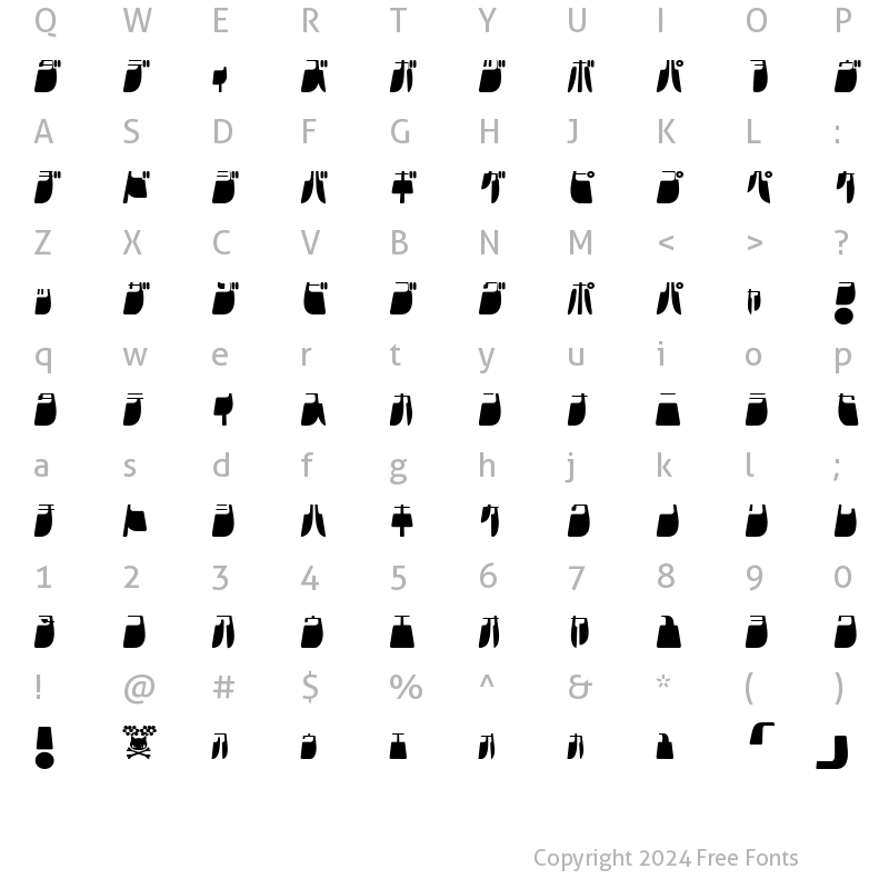 Character Map of Frigate Katakana - Light Regular