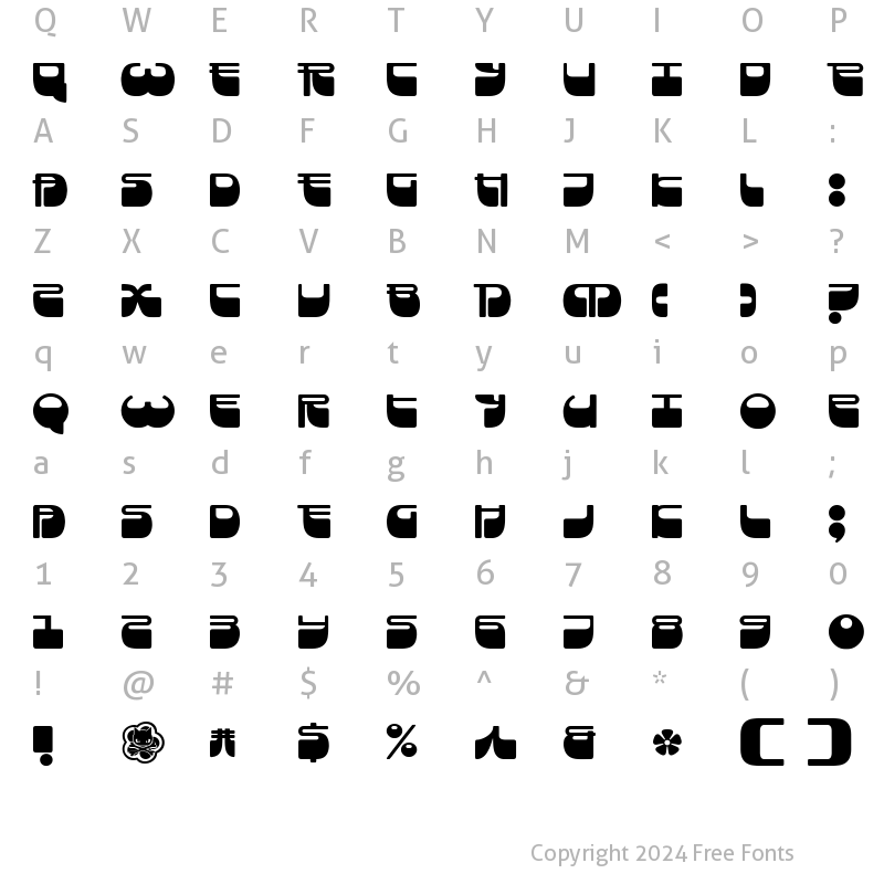 Character Map of Frigate Regular