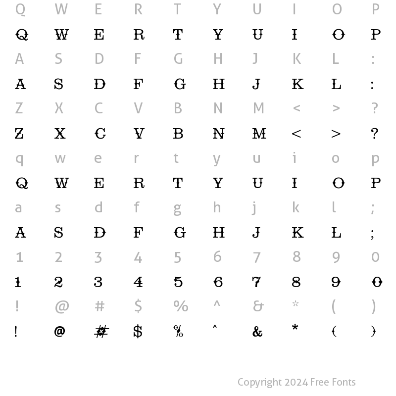 Character Map of Fringilla Regular