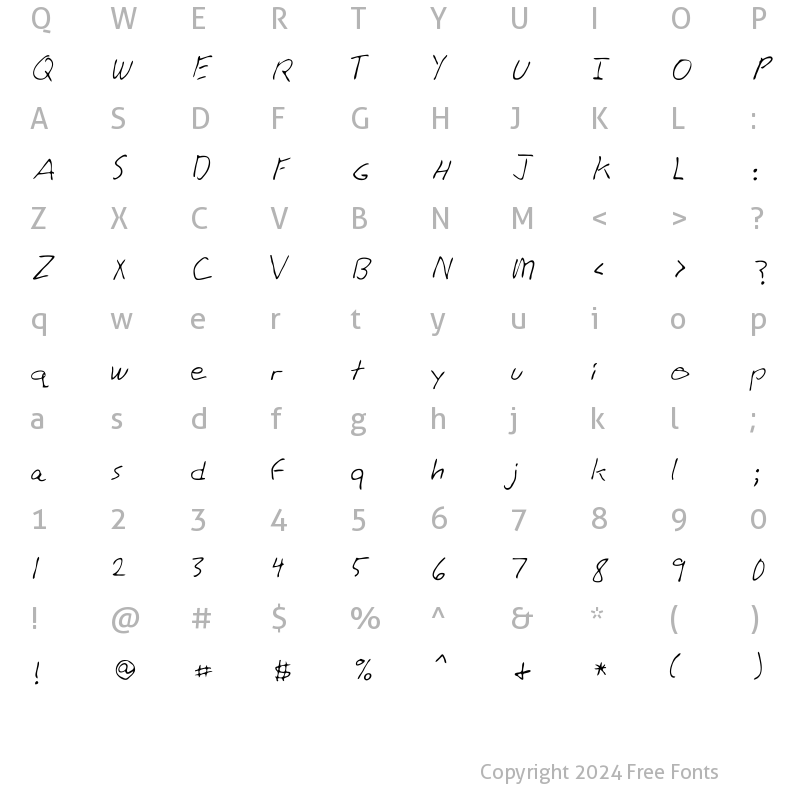 Character Map of Frisco Regular