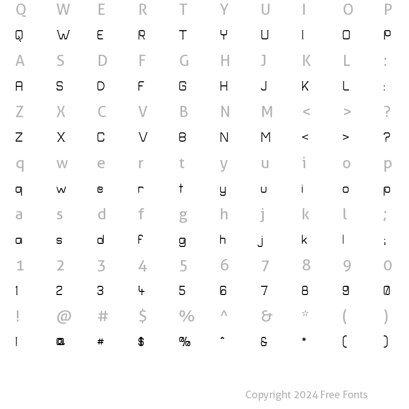 Character Map of Frission Regular