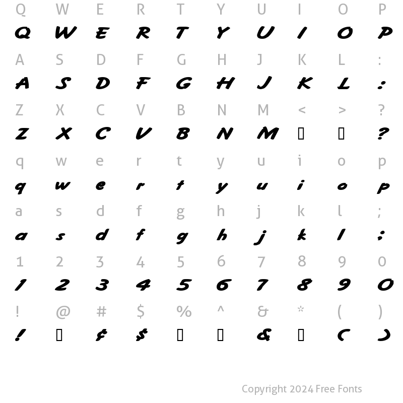 Character Map of FritzerExtended Bold