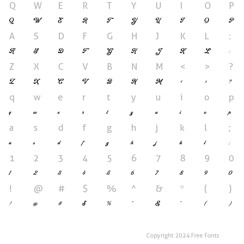 Character Map of Froadmile Script