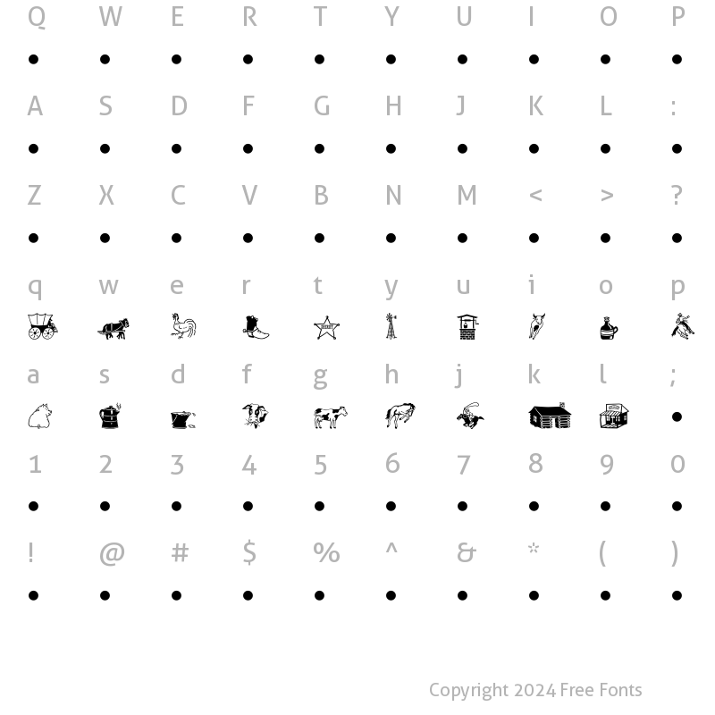 Character Map of Frontier MT Regular