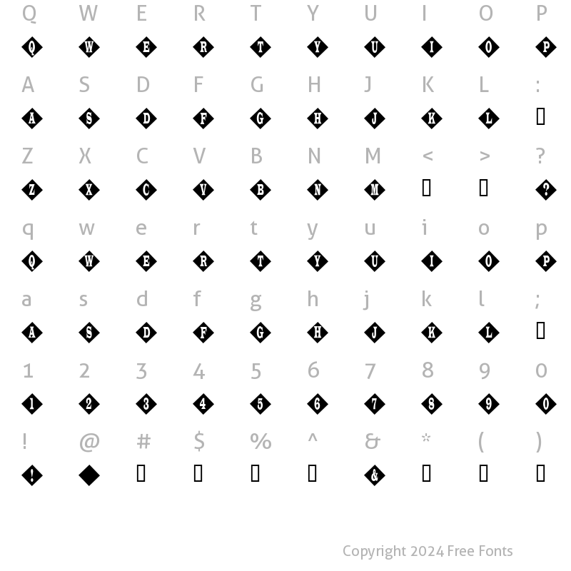 Character Map of FrootStand Regular