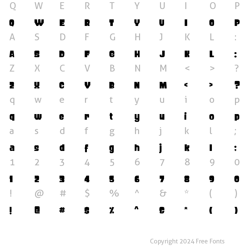 Character Map of FROS BOLD Regular