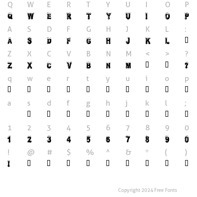 Character Map of Frostbitten Wanker Regular