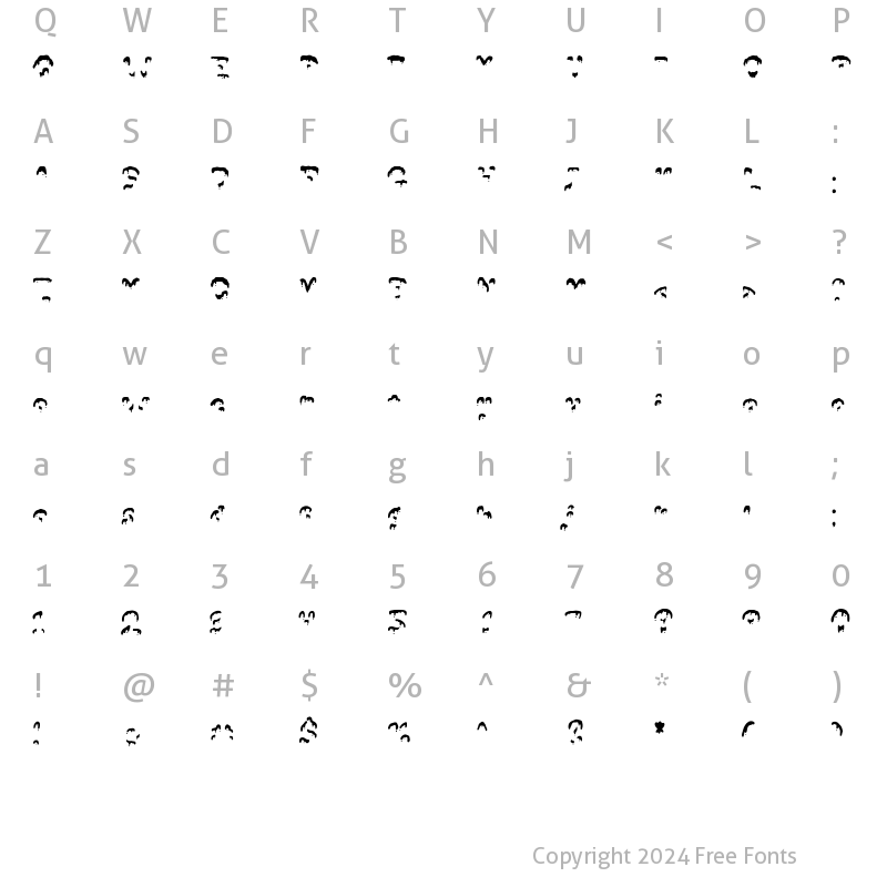 Character Map of Frostine Snow Display Regular